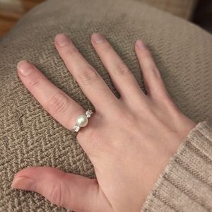 Sterling Silver size 6.5 Pearl Ring